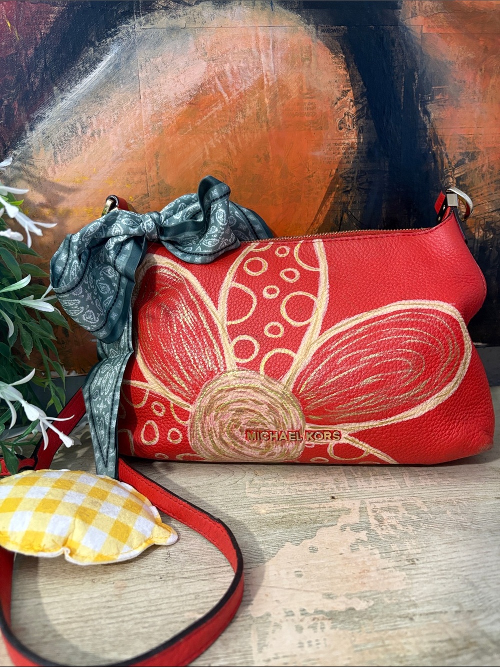 Michael Kors Custom Handpainted Floral CrossBody
